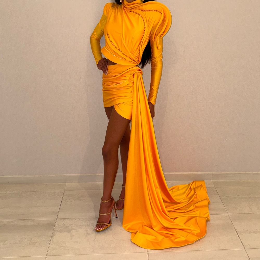 Vibrant Asymmetrical Yellow Dress